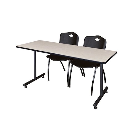 Kobe Rectangle Training Table, 72" W, 29" H, Laminate Top, Maple MKTRCT7230PL47BK